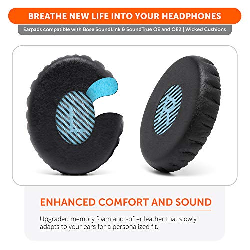 WC Wicked Cushions Replacement Ear Pads for Bose On-Ear 2 (OE2 & OE2i) Headphones - Earpads for Bose SoundTrue & SoundLink On-Ear (OE) Headphones - Softer Leather, Luxury Memory Foam, Added Thickness - Image 4
