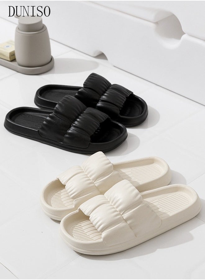DUNISO Slippers for Women Quick Drying Slide Sandal with Thick Sole Non-Slip Soft Shower Slippers Open Toe Spa Bath Pool Gym House Sandals for Indoor & Outdoor  - Image 4