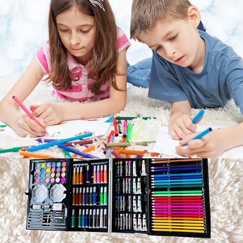 Kitchen Bloom Color Kit Art Set for Kids, 145 Pieces Drawing Kit with Colour Pencils, Oil Pastels, Paint Brushes, Water Colours, Marker Pens, Color Set for Kids (Unicorn (Pink)) - Image 5