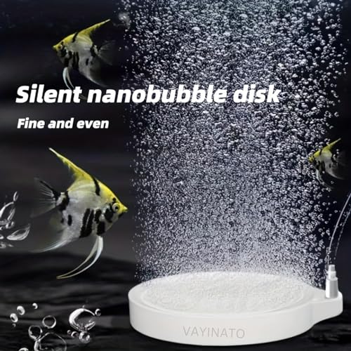VAYINATO® 4 inch White Non Clogging Round Air Stone Disc Bubble Diffuser (Motor Not Included) for Aquarium Fish Tank Hydroponics Pump Ceramic Airstones (White) By Petzlifeworld - Image 2