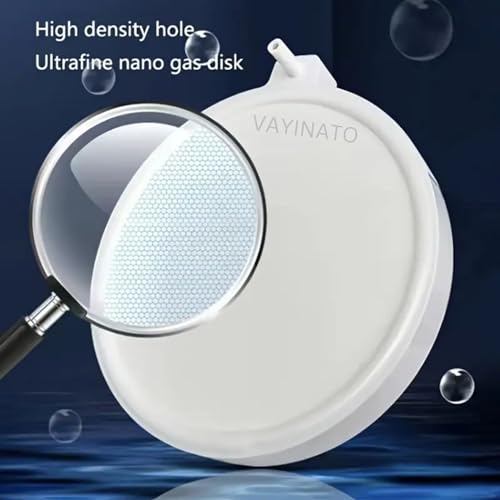 VAYINATO® 4 inch White Non Clogging Round Air Stone Disc Bubble Diffuser (Motor Not Included) for Aquarium Fish Tank Hydroponics Pump Ceramic Airstones (White) By Petzlifeworld - Image 3