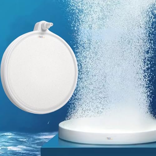 VAYINATO® 4 inch White Non Clogging Round Air Stone Disc Bubble Diffuser (Motor Not Included) for Aquarium Fish Tank Hydroponics Pump Ceramic Airstones (White) By Petzlifeworld - Image 1