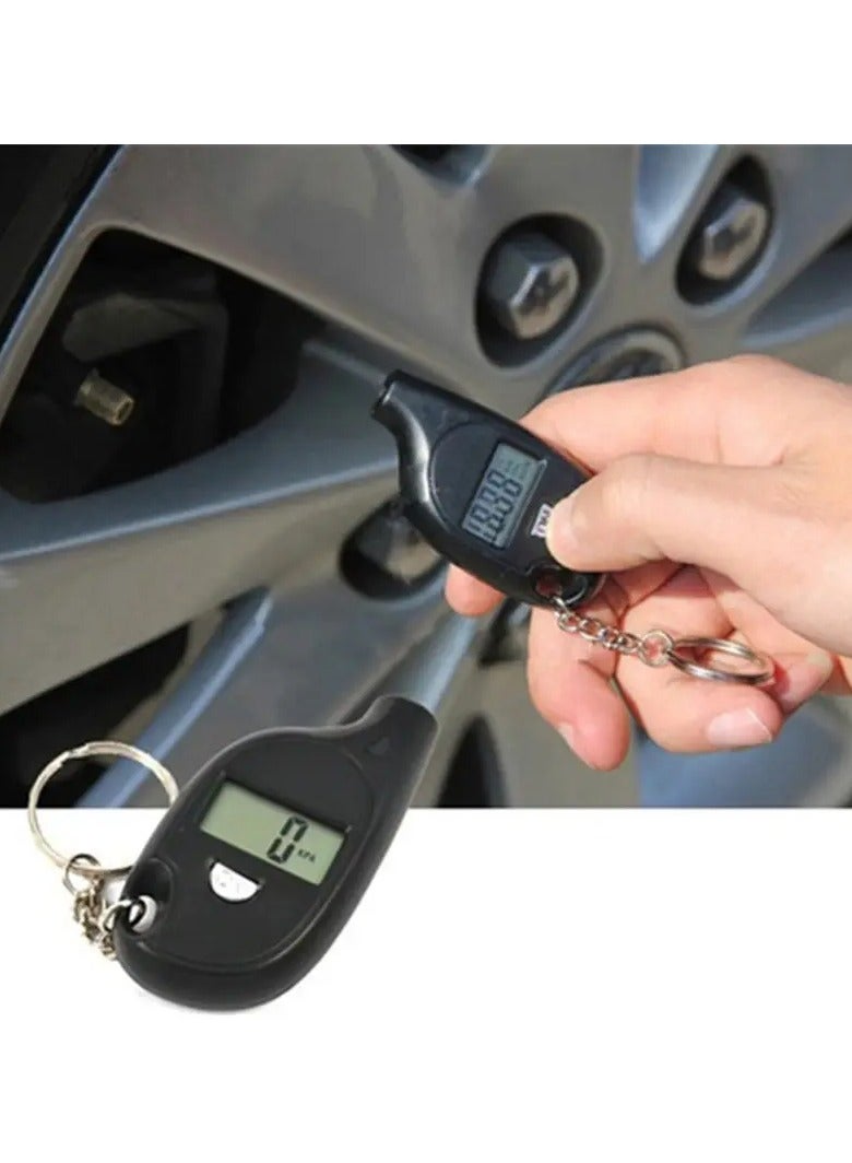Loquat LCD Digital Tire Pressure Gauge, Compact Digital Tire Pressure Gauge with LCD Display - Keychain-Compatible, High Precision Car  Motorcycle Air Pressure Meter - Image 3