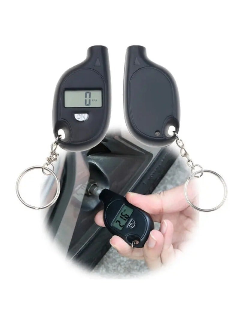 Loquat LCD Digital Tire Pressure Gauge, Compact Digital Tire Pressure Gauge with LCD Display - Keychain-Compatible, High Precision Car  Motorcycle Air Pressure Meter - Image 2