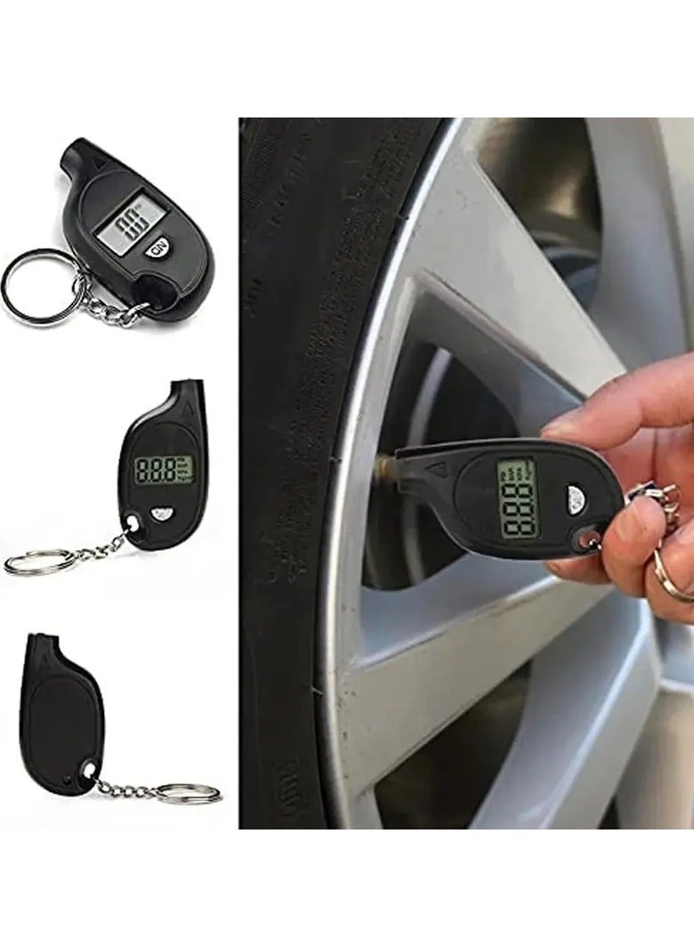 Loquat LCD Digital Tire Pressure Gauge, Compact Digital Tire Pressure Gauge with LCD Display - Keychain-Compatible, High Precision Car  Motorcycle Air Pressure Meter - Image 1