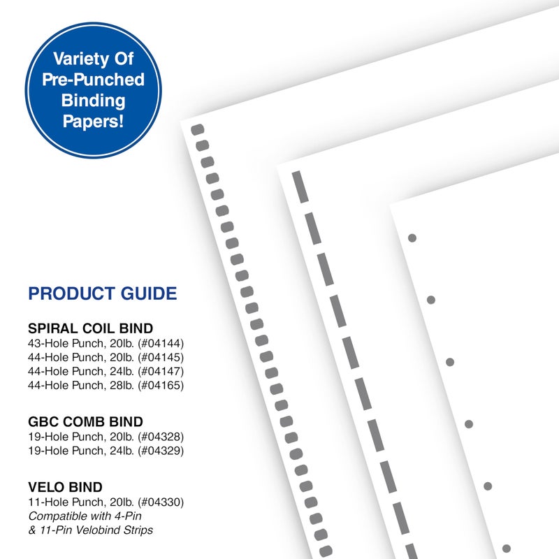 PrintWorks Professional Pre-Punched Spiral Binding Paper - 44-Hole (4:1 Pitch Hole Punch) - Book Binding Printer Paper - Made in the USA - 400 Sheets - 8.5" x 11" - 28 lb - 92 Bright White (04165) - Image 4