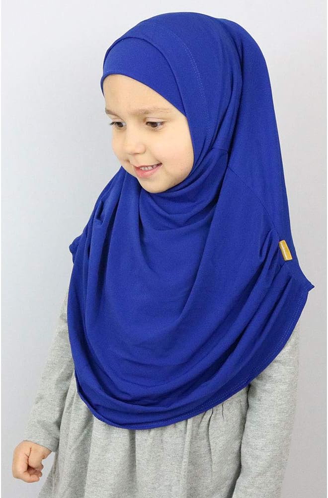 Islamic Girl Child Practical Amira Hijab Two Piece Muslim Scarf & Bonnet - Instant Easy Hijab