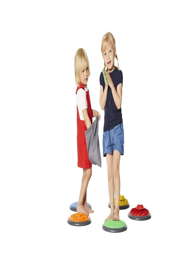 GONGE Tactile Sensory Discs - Starter Set - 10 Textured Stepping Discs, Sensory Exploration, Cognitive Development - Includes Blindfold - Ages 1+, Vibrant - Image 1