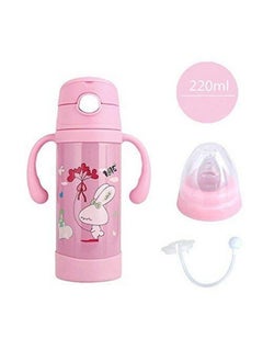 Chinmay Kids 220 Ml Thermal Insulation Stainless Steel Baby Feeding Bottlepink (Print May Vary)  - Image 4