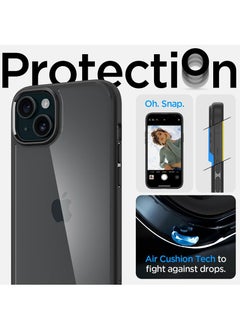 Spigen غطاء حماية ألترا هايبرد لهاتف آيفون 15 بلس - أسود غير لامع  - Image 5