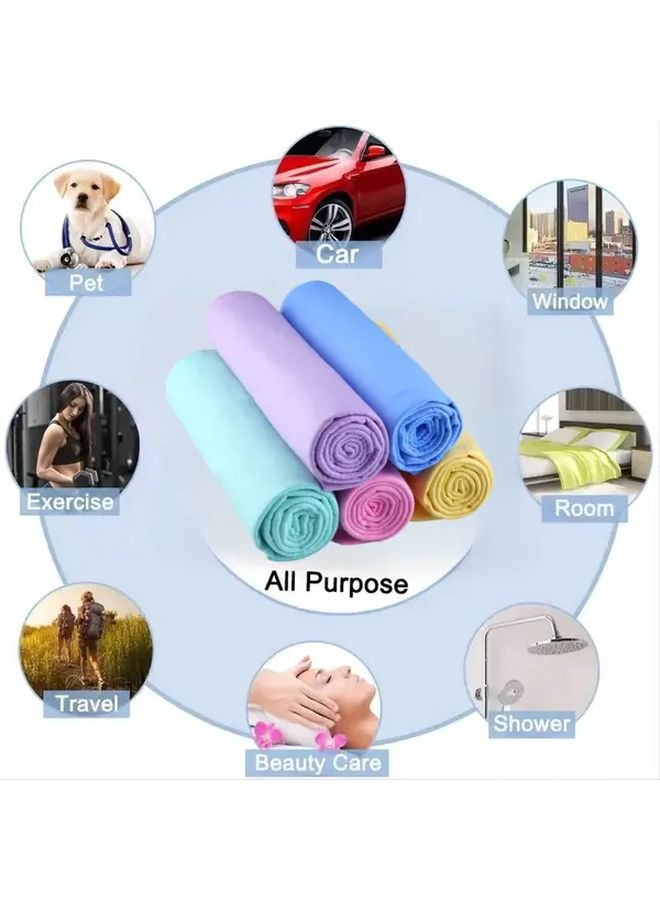 2Pcs Car Wash Towel Set Synthetic Microfiber Random Color For Vehicles And Pets - Image 1
