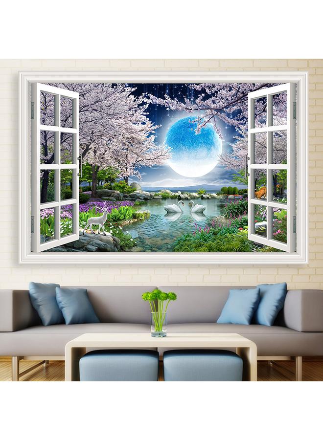 Bluejw Landscape Painting Wall Stickers 3D Stereo Mural Stickers Self-adhesive Living Room Background Wall Decorative Painting Fake Window Stickers - Image 3