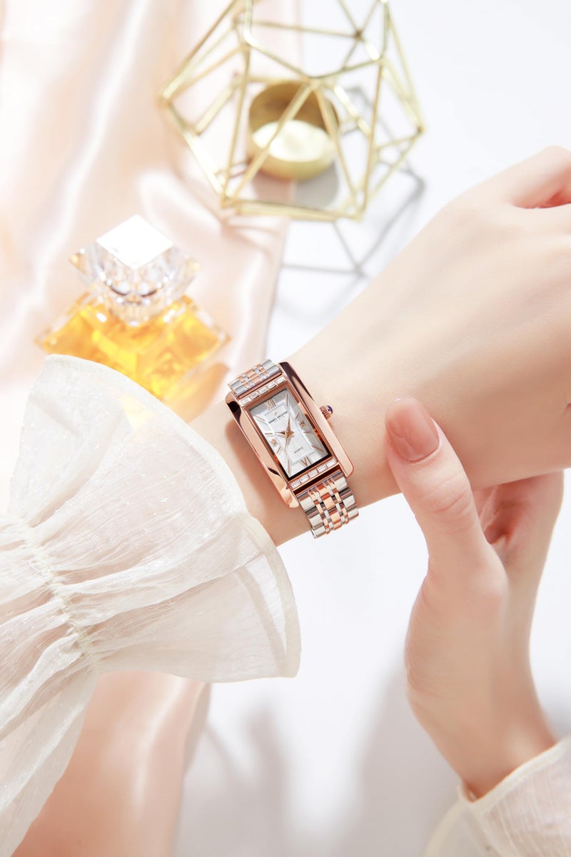 Daniel Hechter Paris Solferino Collection Stylish Analog Watch for Women with Rectangular Dial, Roman Accents, Stainless Steel Strap & Water Resistant - DHW2010 - Image 2