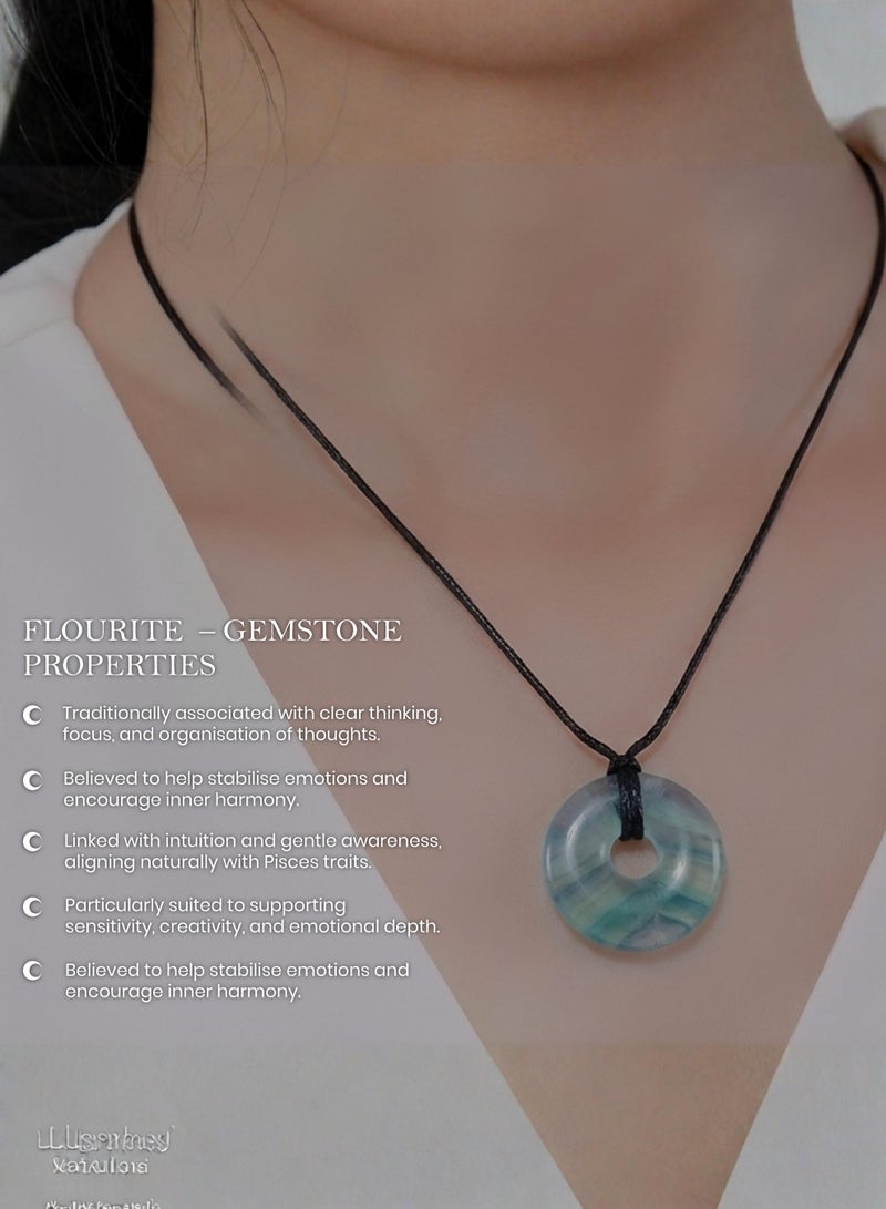 British Fossils Donut Pendant 6Mm Fluorite Necklace - Image 5