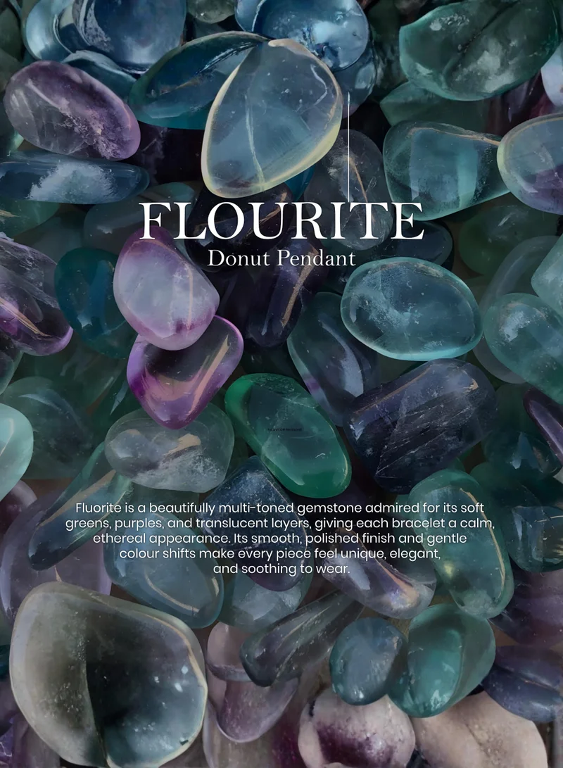 British Fossils قلادة دونات 6 ملم بالفلوريت