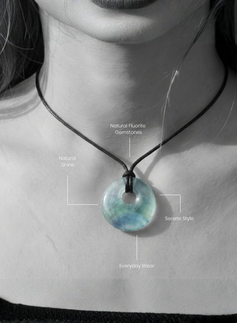 British Fossils Donut Pendant 6Mm Fluorite Necklace - Image 3