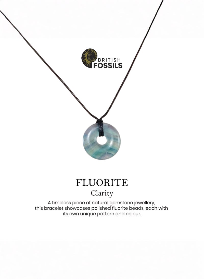 British Fossils Donut Pendant 6Mm Fluorite Necklace - Image 4