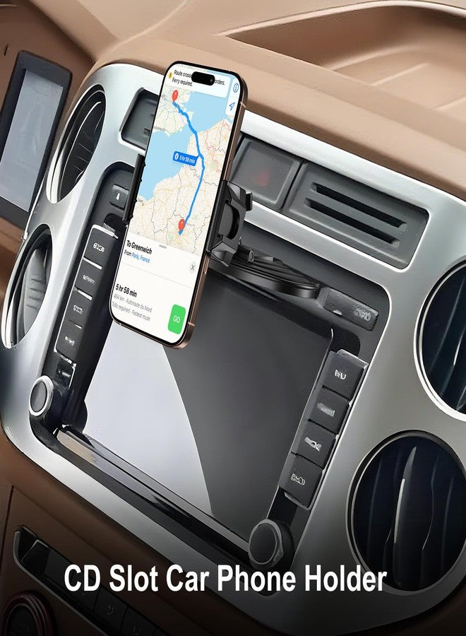 MAGJIEYX CD Slot Car Phone Holder, 3X Stable No Vent Block Mount Work with iPhone 16 15 14 13 12Series 4.7''-7'' All Smartphones, 360°Rotate Cradle Ideal for 99% Sedan/SUV/Truck & Bumpy Roads - Image 2