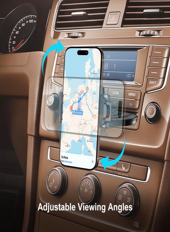 MAGJIEYX CD Slot Car Phone Holder, 3X Stable No Vent Block Mount Work with iPhone 16 15 14 13 12Series 4.7''-7'' All Smartphones, 360°Rotate Cradle Ideal for 99% Sedan/SUV/Truck & Bumpy Roads - Image 4