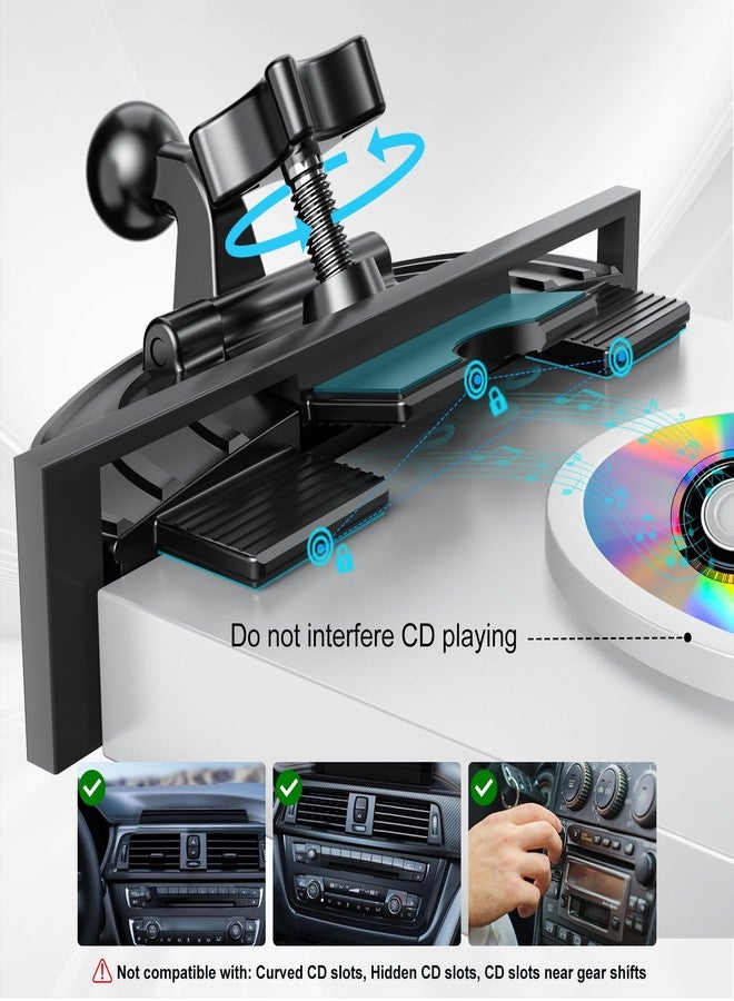 MAGJIEYX CD Slot Car Phone Holder, 3X Stable No Vent Block Mount Work with iPhone 16 15 14 13 12Series 4.7''-7'' All Smartphones, 360°Rotate Cradle Ideal for 99% Sedan/SUV/Truck & Bumpy Roads - Image 3
