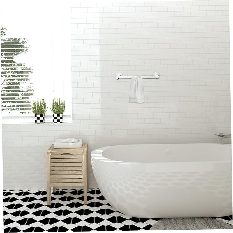 Unomor Aluminum Dual Pole Towel Holder Multi Functional Storage Rack Home Decor - Image 3