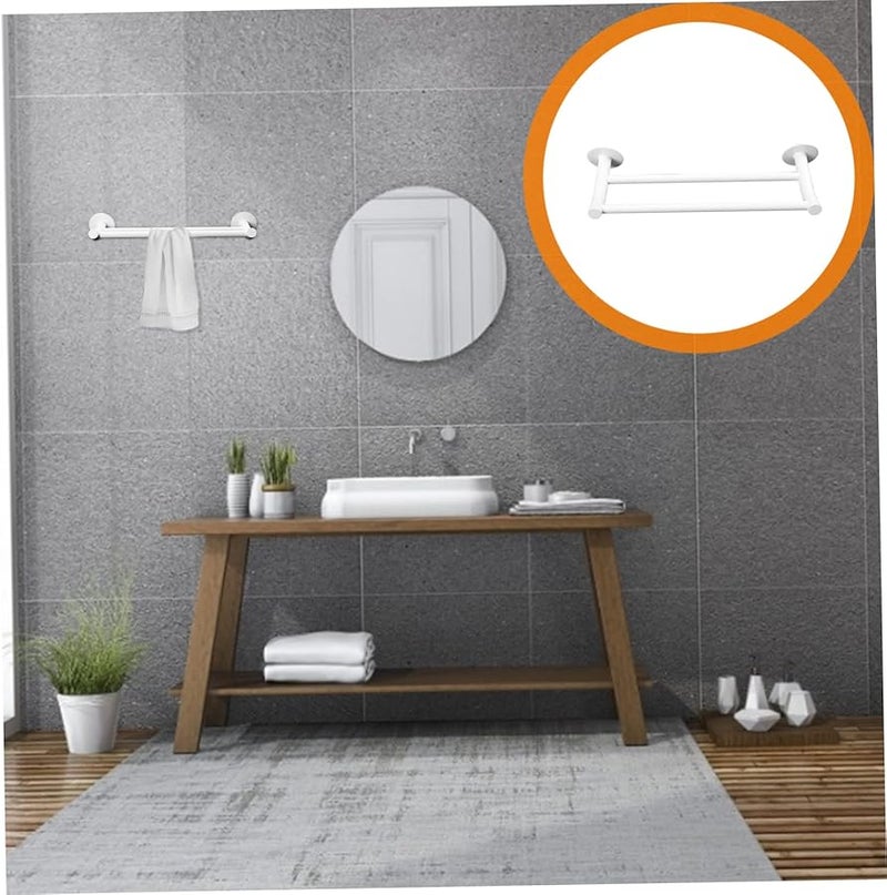 Unomor Aluminum Dual Pole Towel Holder Multi Functional Storage Rack Home Decor - Image 4