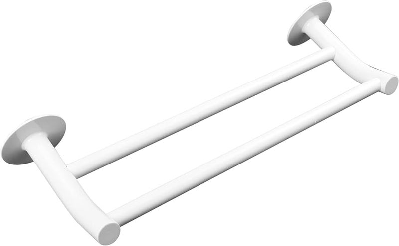 Unomor Aluminum Dual Pole Towel Holder Multi Functional Storage Rack Home Decor - Image 2