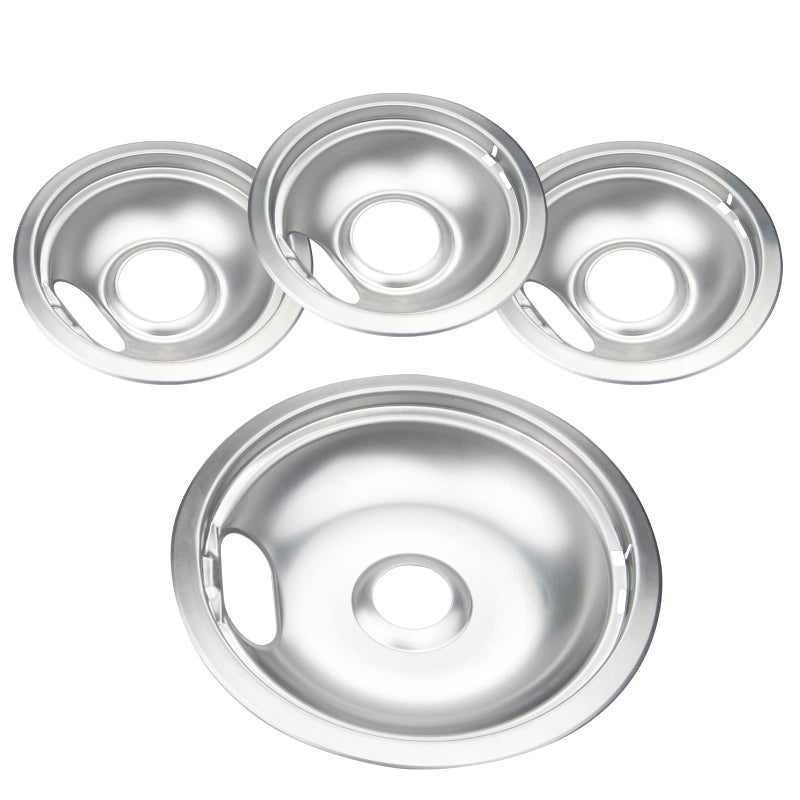 Bestong Drip Pan Electric Stove Burner Covers for Whirlpool W10278125 W10196405 W10196406, 4 Pack (3) 6" & (1) 8" - Image 1