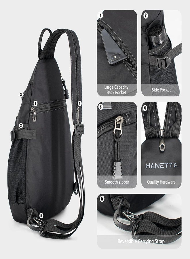 MANETTA Sling Bag for Men and Women, Water-resistant Crossbody Bag, Multi-functional Backpack with Water Bottle Pocket,Large Sling Backpack with Adjustable Shoulder Strap for Daypack Travel Hiking - Image 5