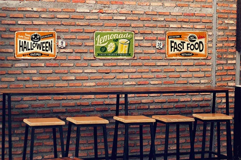 AOYEGO Lemonade Tin Sign,Fresh Fruit Drinks Lemon Bubbles Vintage Metal Tin Signs for Cafes Bars Pubs Shop Wall Decorative Funny Retro Signs for Men Women 8x12 Inch - Image 4
