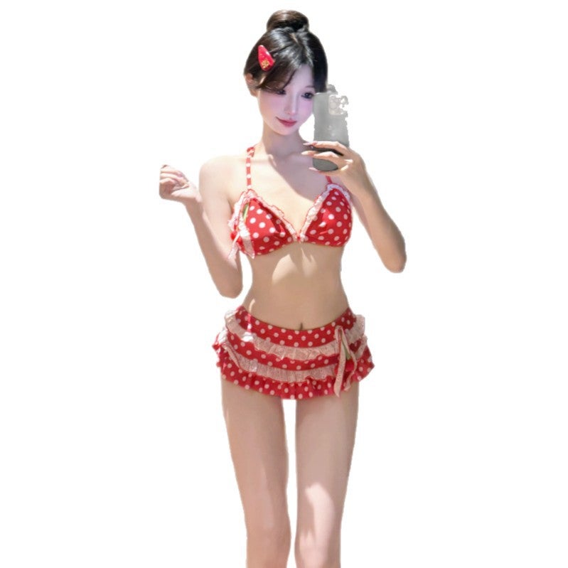 Women's Bikini Swimsuit Set - Sweet Polka Dot Cherry Design, Sexy and Comfortable - Image 4
