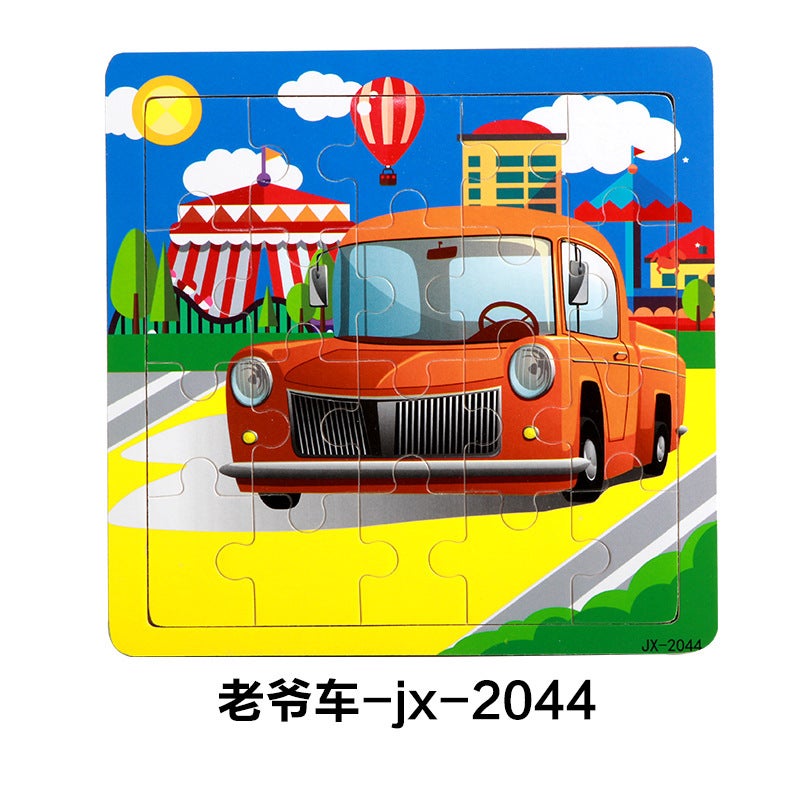 Supply Of 20 Pieces Of Wooden Puzzle Toys Children'S Early Childhood Education Diy Wooden Cartoon Animal Plane Puzzle - Image 1