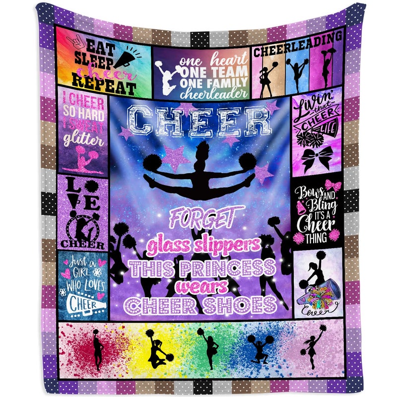 Mubpean Cheerleader Gifts Blanket 50""x40"" - Cheerleading Gifts for Girls - Cheer Gifts for Cheerleaders - Gifts for Cheerleaders - Cheer Coach Gift - Cheer Squad - Birthday Gift Ideas for Teens Kids - Image 1