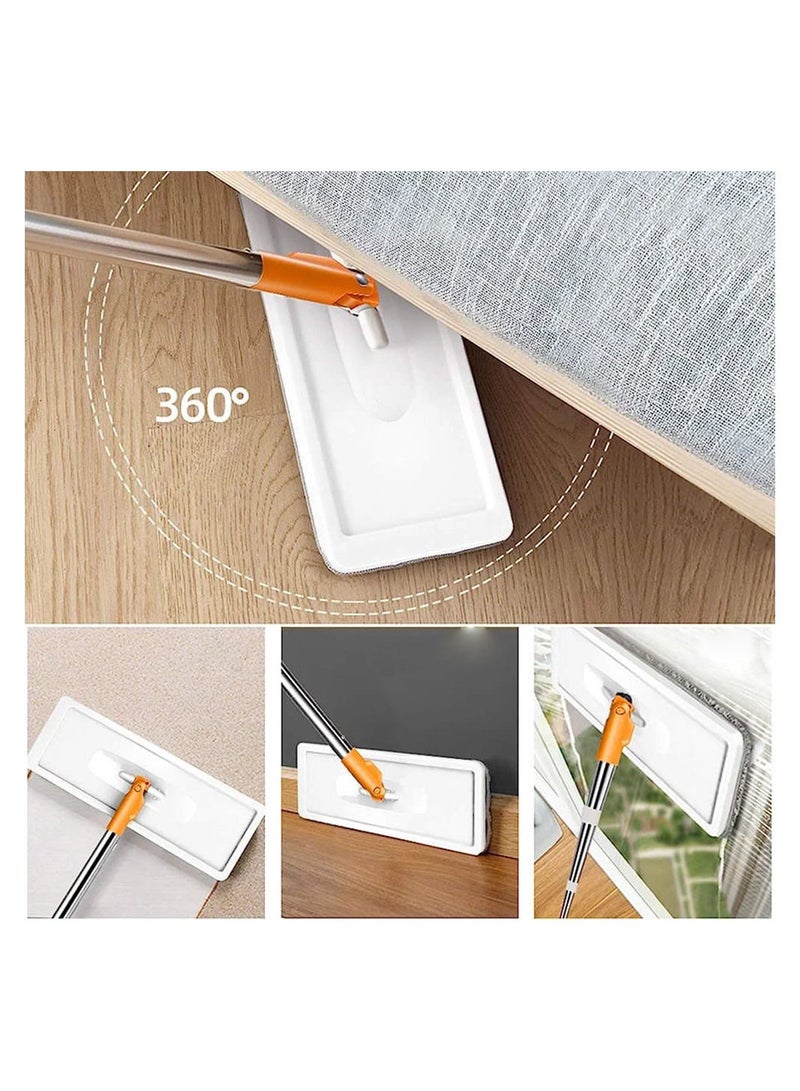 طقم دلو وممسحة  رائعة لسهولة التنظيف بتصميم مثالي ،من قطعتين،برتقالي/أبيض - Image 3