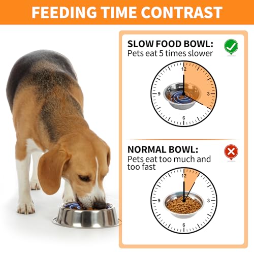 Bestalk Slow Feeder Dog Bowls Insert Bestalk Soft Silicone Slow Eating Feeder Insert with Suction Cups for Small Medium and Large Dogs Fit into Basic and Elevated Dog Bowls Dark Blue - Image 3