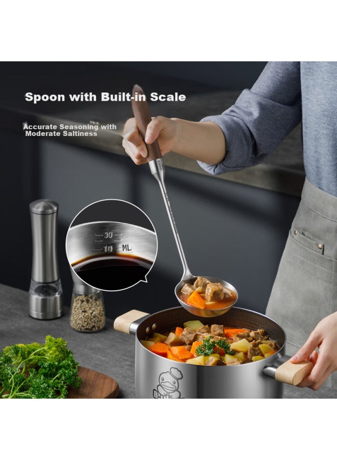 Cooker King 316 Stainless Steel Soup Ladle With Rosewood Handle Thickened Ladle Iron Pot Stainless Steel Pot Non-stick Coating Pot Soup Ladle - Image 3