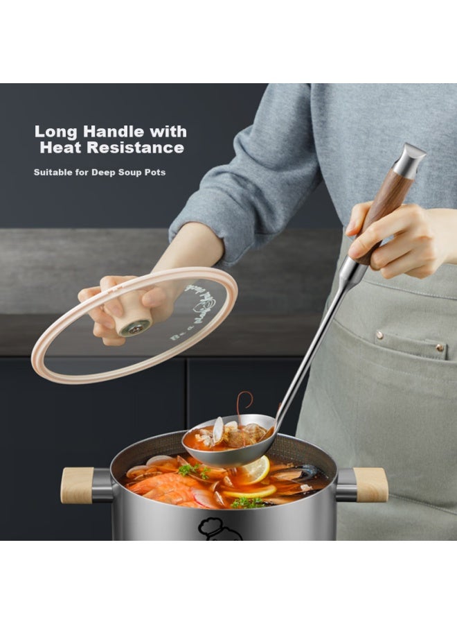 Cooker King 316 Stainless Steel Soup Ladle With Rosewood Handle Thickened Ladle Iron Pot Stainless Steel Pot Non-stick Coating Pot Soup Ladle - Image 4