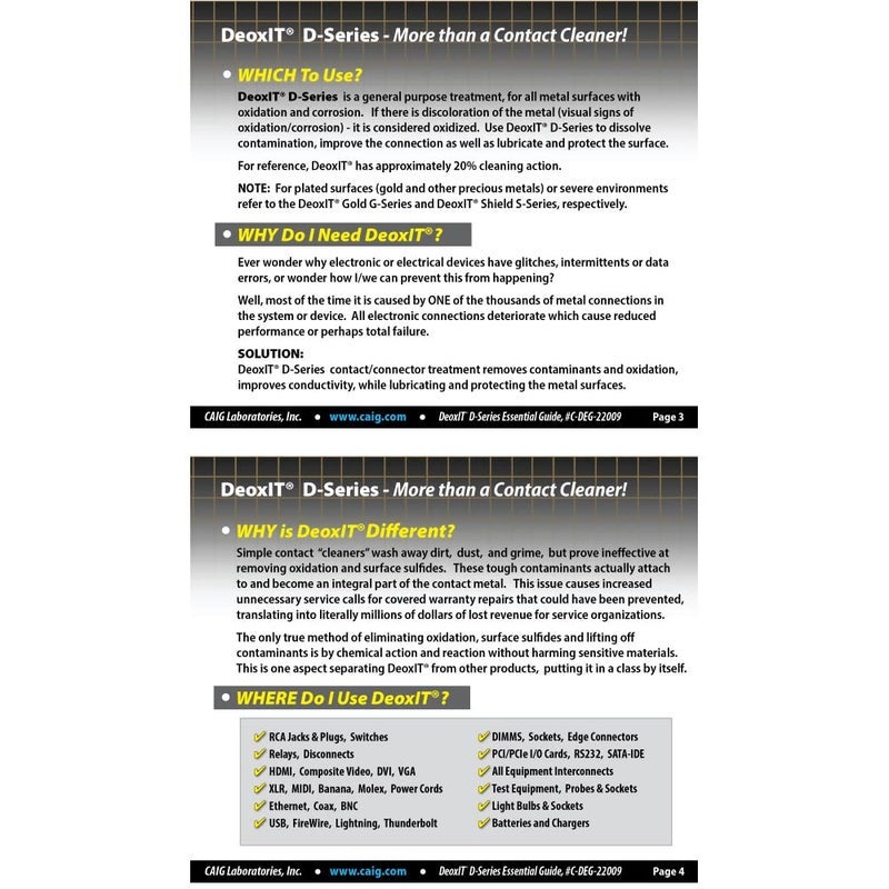 CAIG Laboratories Caig Labs DN5S-6N Spray Contact Cleaner Revive Enhance Conductivity - Image 2