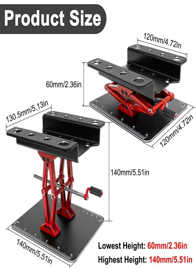 LRFHL RC Car Stand Aluminum Repair Workstation for 1/8 1/10 1/12 1/16 Traxxas TRX4 Axial Arrma Redcat Crawler Monster Truck Buggy, RC Car Repair Work Stand 360 Degree Rotation Lift Lower Tool Kit (Black) - Image 2