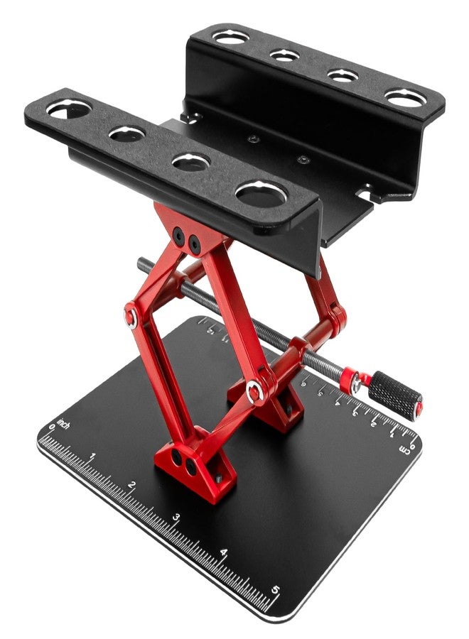 LRFHL RC Car Stand Aluminum Repair Workstation for 1/8 1/10 1/12 1/16 Traxxas TRX4 Axial Arrma Redcat Crawler Monster Truck Buggy, RC Car Repair Work Stand 360 Degree Rotation Lift Lower Tool Kit (Black) - Image 1