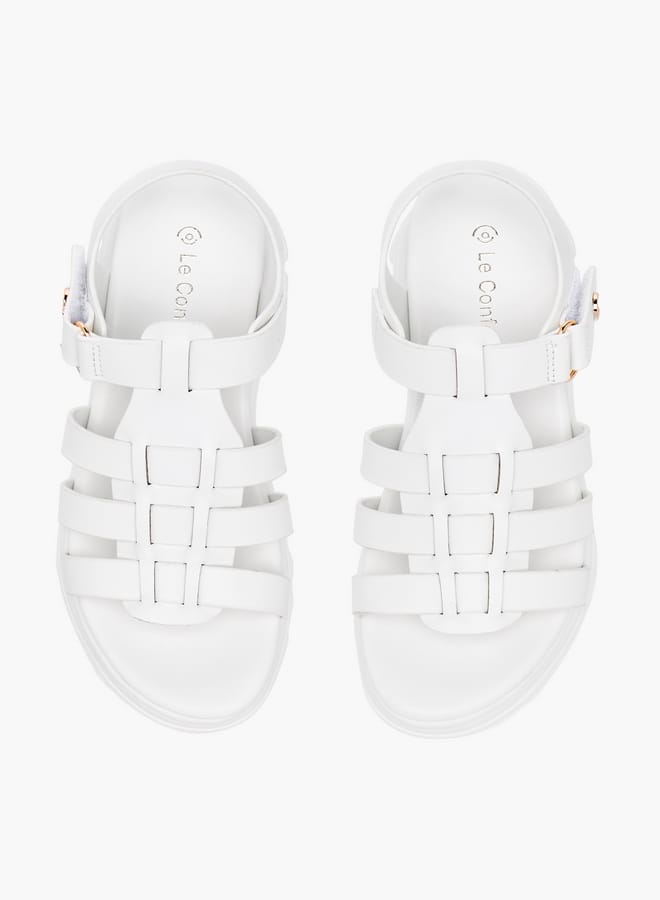 Le Confort Girls Solid Chunky Sole Strap Sandals with Hook and Loop Closure Ramadan Collection - Image 2
