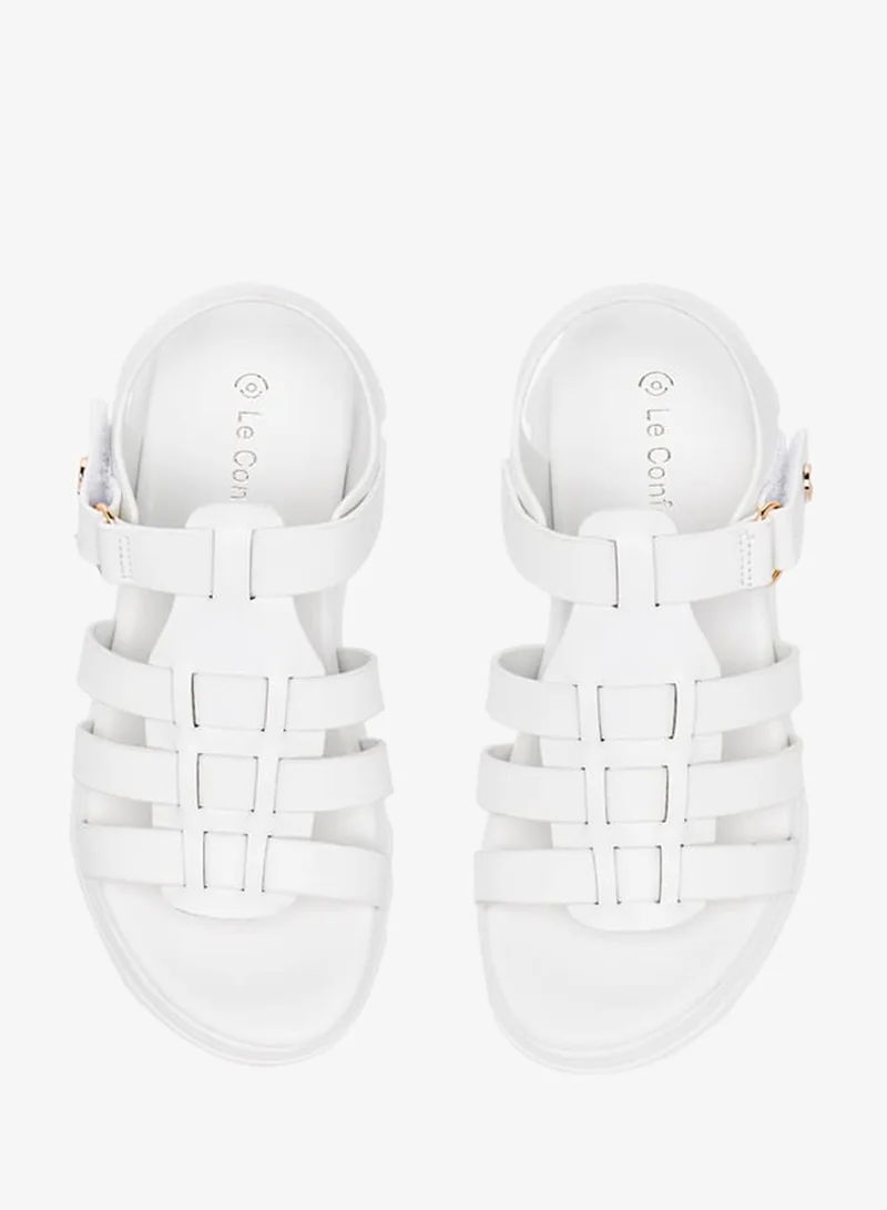 Le Confort Girls Solid Chunky Sole Strap Sandals with Hook and Loop Closure Ramadan Collection