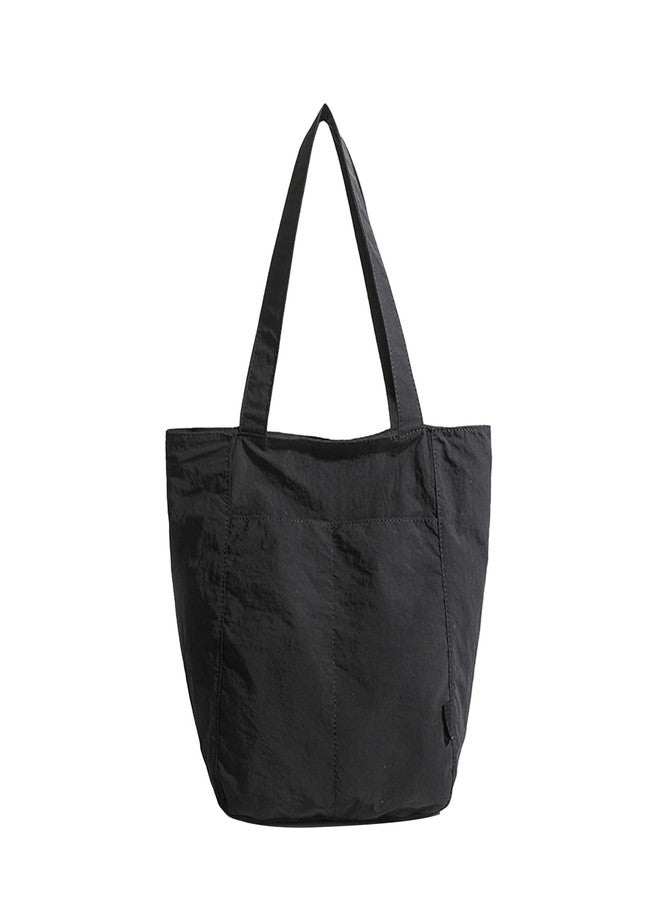 Barsine Tote Bag for Women Men Tote Purses and Handbags Lightweight Nylon Shoulder Bag for Work Travel Gym Yoga Dance, Black - Image 1