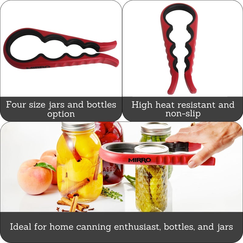 Mirro 4-Hole Silicone Folded Red Canning Jar And Bottle Opener Mir 11306 - Image 2
