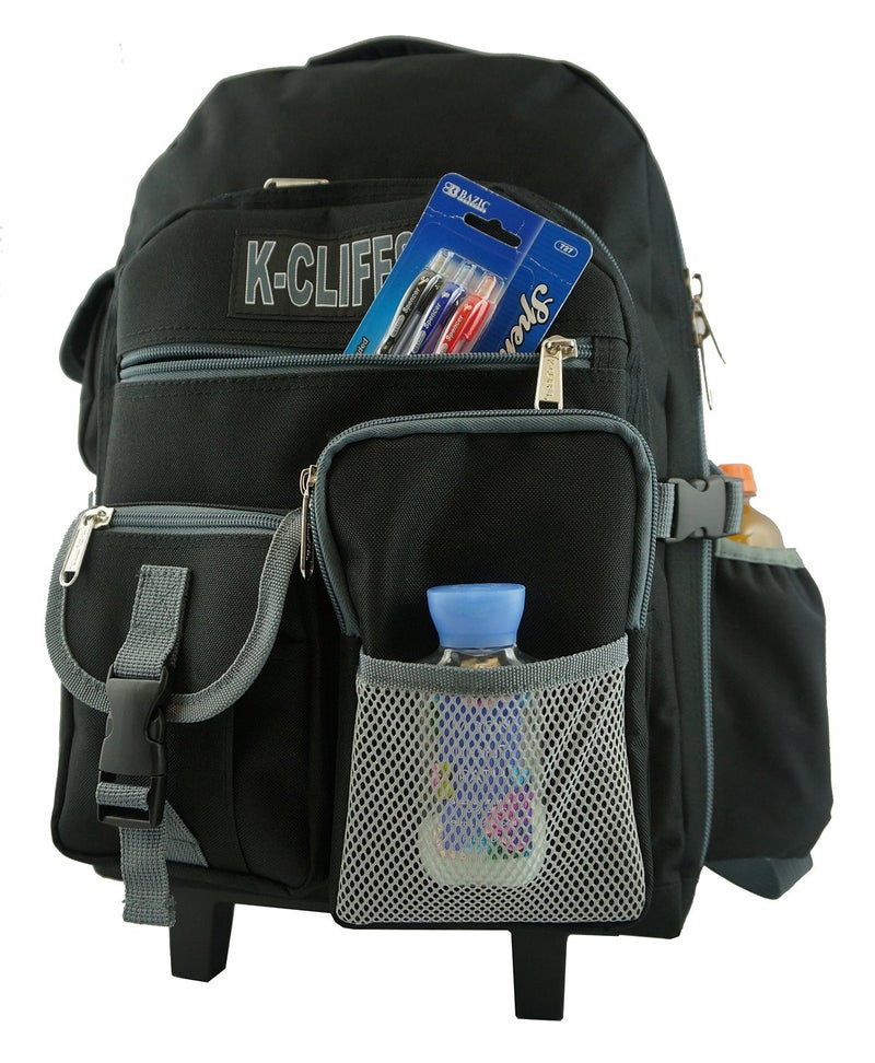 K-Cliffs Heavy Duty Rolling Backpack School Bookbag with Wheels Deluxe Wheeled Daypack - Image 4