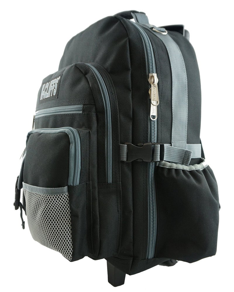 K-Cliffs Heavy Duty Rolling Backpack School Bookbag with Wheels Deluxe Wheeled Daypack - Image 5