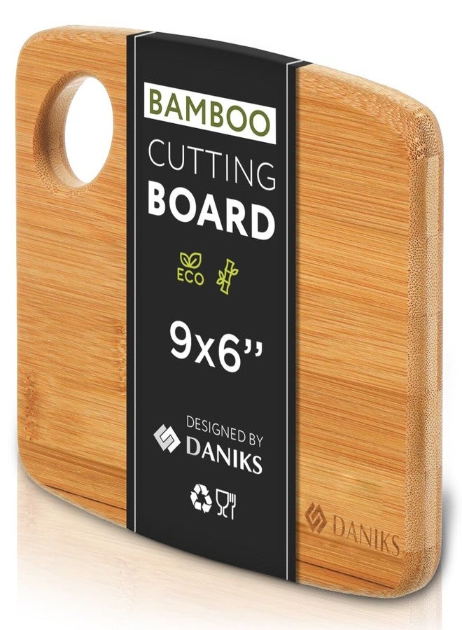 Daniks Bamboo Cutting Board 9 x 6 in (Small), Extra‑Thick Heavy‑Duty, with Hanging Hole, Pre‑Oiled, Eco‑Friendly - Image 1