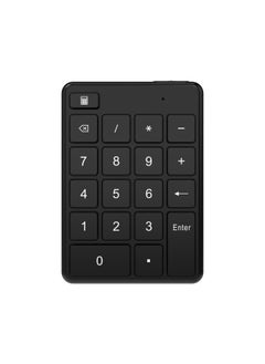 Portable Lightweight Bluetooth 19-key Number Keyboard Button Battery Financial Accounting Laptop External Small Keyboard-Color:Black