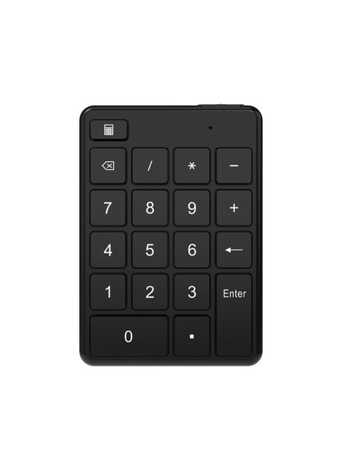 Portable Lightweight Bluetooth 19-key Number Keyboard Button Battery Financial Accounting Laptop External Small Keyboard-Color:Black