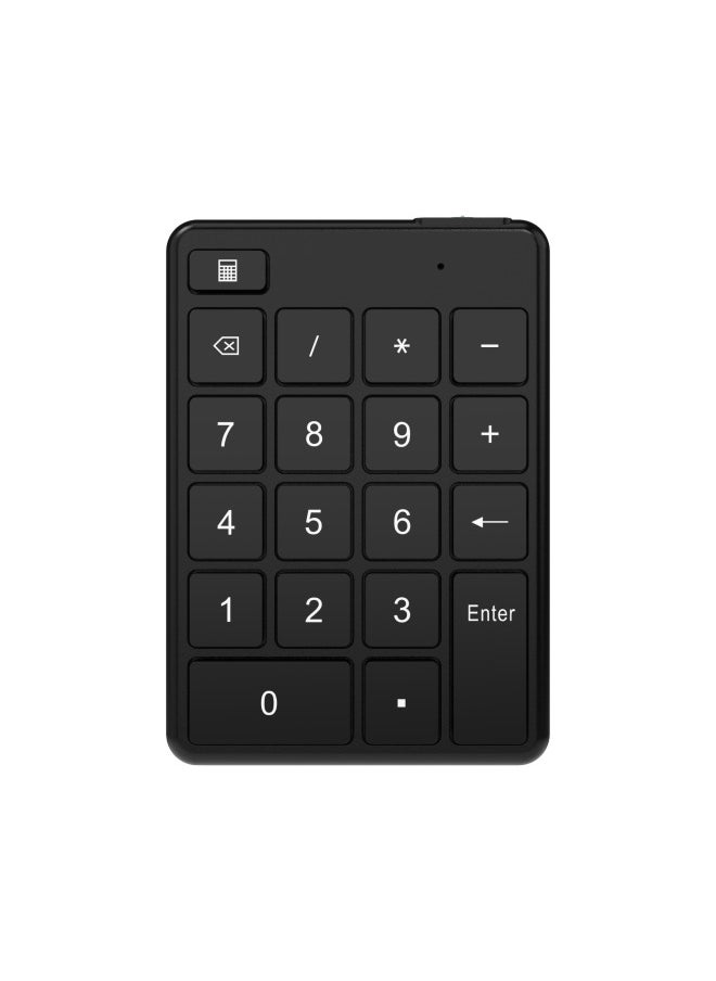Generic - Portable Lightweight Bluetooth 19-key Number Keyboard Button Battery Financial Accounting Laptop External Small Keyboard-Color:Black - Image 1